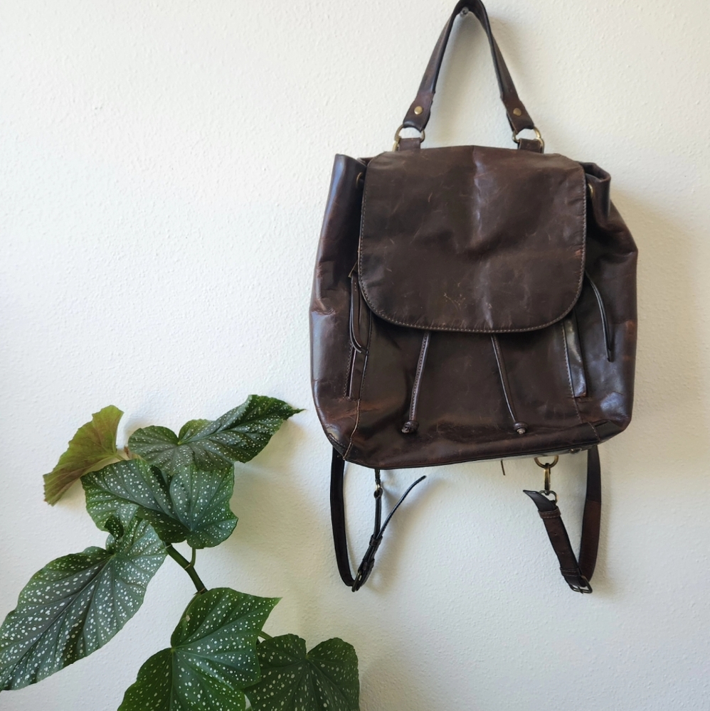 Rachel Roy Brown Genuine Leather Backpack